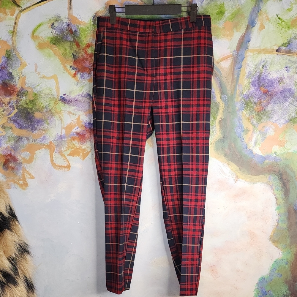Plaid Red and Black Men's Pants